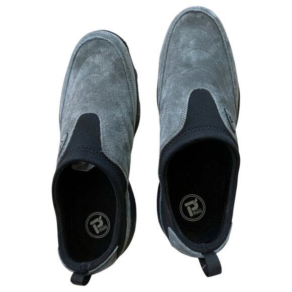 Propet Men’s 9 D Wash N Wear Slip-On Shoes M3850 SR Pewter Suede Scotchgard Slip - Picture 3 of 11